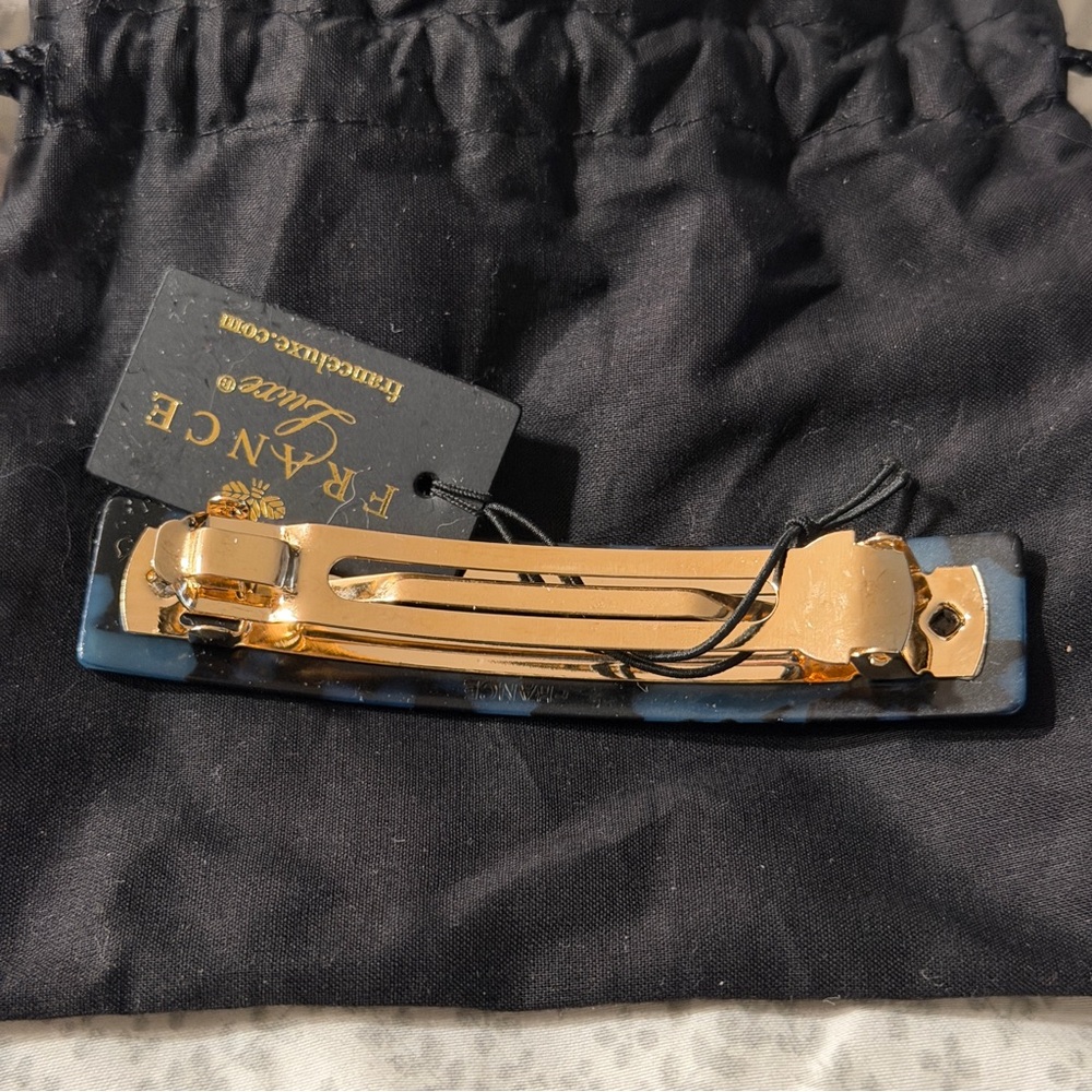 France Luxe Classic Rectangle Barrette - Blue Tokyo, NWT - Picture 7 of 12